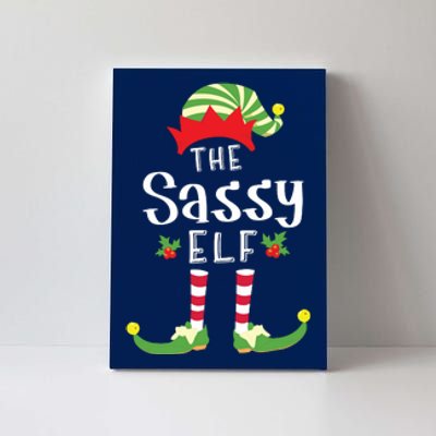 Sassy Christmas Elf Matching Pajama Xmas Party Canvas