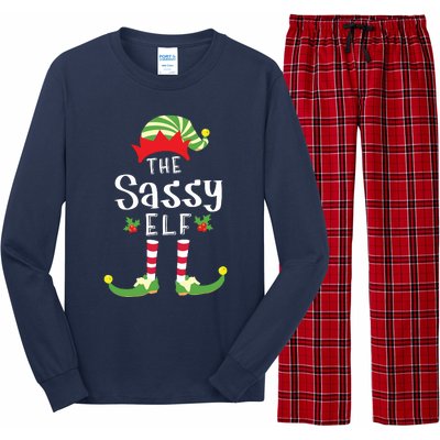 Sassy Christmas Elf Matching Pajama Xmas Party Long Sleeve Pajama Set