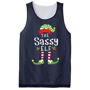 Sassy Christmas Elf Matching Pajama Xmas Party Mesh Reversible Basketball Jersey Tank