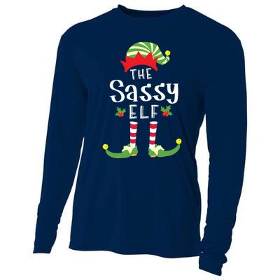 Sassy Christmas Elf Matching Pajama Xmas Party Cooling Performance Long Sleeve Crew