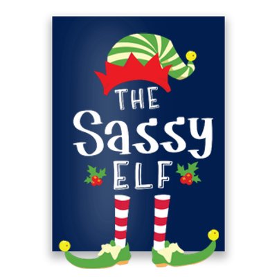 Sassy Christmas Elf Matching Pajama Xmas Party Poster