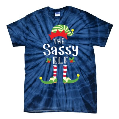 Sassy Christmas Elf Matching Pajama Xmas Party Tie-Dye T-Shirt