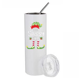 Sassy Christmas Elf Matching Pajama Xmas Party Stainless Steel Tumbler