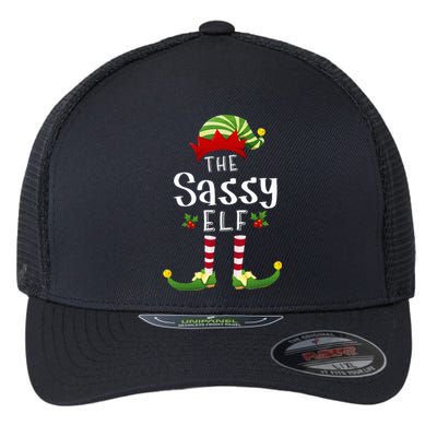 Sassy Christmas Elf Matching Pajama XMas Party Flexfit Unipanel Trucker Cap