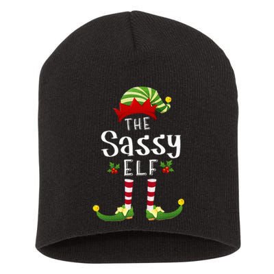 Sassy Christmas Elf Matching Pajama XMas Party Short Acrylic Beanie