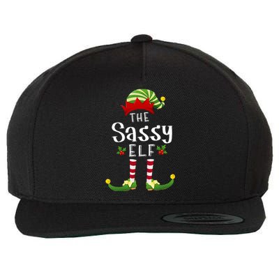 Sassy Christmas Elf Matching Pajama XMas Party Wool Snapback Cap