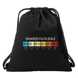 Storm Chasing Enhanced Fujita Scale Tornado Meteorologist Drawstring Bag