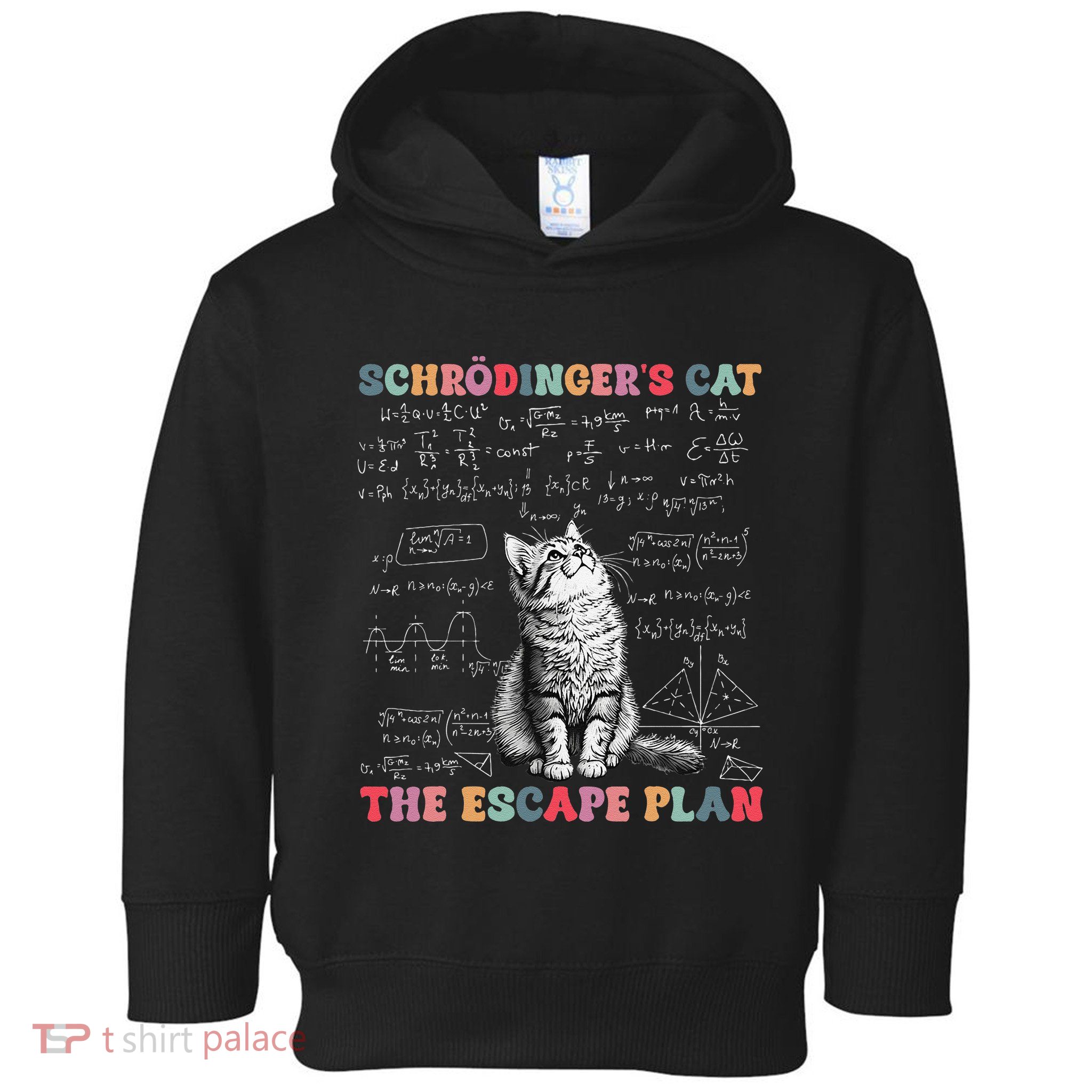 SchröDingerS Cat Escape Plan Phyzique Design Funny Cat Toddler Hoodie