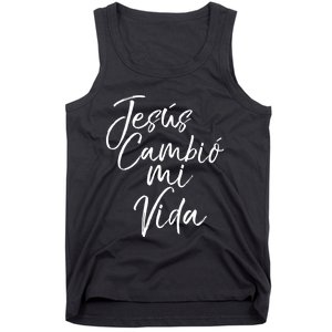 Spanish Christian EspañOl Bible Verse JesúS Cambió Mi Vida Tank Top