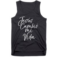 Spanish Christian EspañOl Bible Verse JesúS Cambió Mi Vida Tank Top