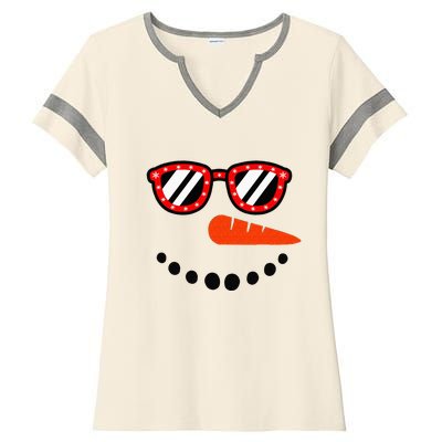 Snowman Christmas For Men Women Snowman Girls Ladies Halftime Notch Neck Tee