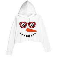 Snowman Christmas For Men Women Snowman Girls Crop Fleece Hoodie