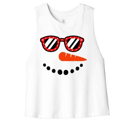 Snowman Christmas For Men Women Snowman Girls Women's Racerback Cropped Tank