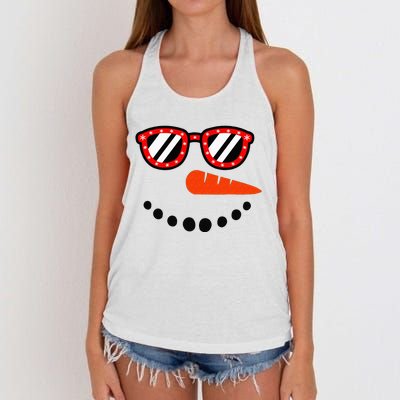 Snowman Christmas For Men Women Snowman Girls Women's Knotted Racerback Tank