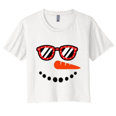 Snowman Christmas For Men Women Snowman Girls Women's Crop Top Tee