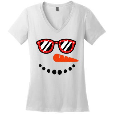 Snowman Christmas For Men Women Snowman Girls Women's V-Neck T-Shirt