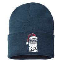 Sigma Claus Funny Christmas Santa Claus Sarcastic Joke Sustainable Knit Beanie