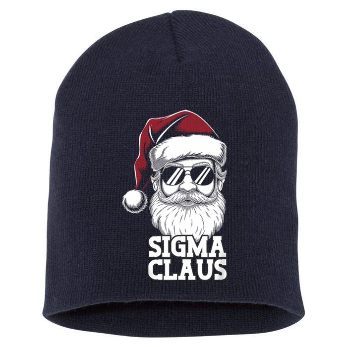 Sigma Claus Funny Christmas Santa Claus Sarcastic Joke Short Acrylic Beanie