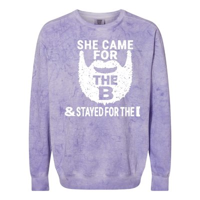 She Came For The B And Stayed For The D Funny Beard Colorblast Crewneck Sweatshirt