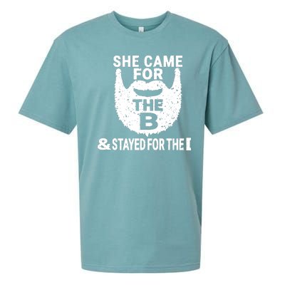 She Came For The B And Stayed For The D Funny Beard Sueded Cloud Jersey T-Shirt