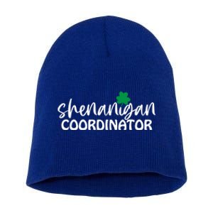 Shenanigan Coordinator Funny St Pattys Day Matching Meme Gift Short Acrylic Beanie