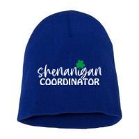 Shenanigan Coordinator Funny St Pattys Day Matching Meme Gift Short Acrylic Beanie