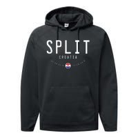 Split Croatia Flag Performance Fleece Hoodie