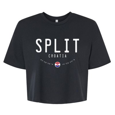 Split Croatia Flag Bella+Canvas Jersey Crop Tee