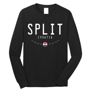 Split Croatia Flag Long Sleeve Shirt