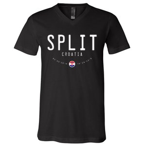 Split Croatia Flag V-Neck T-Shirt