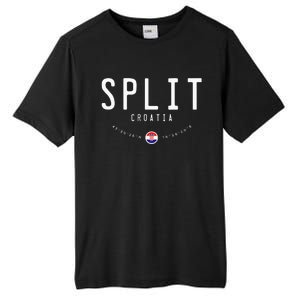 Split Croatia Flag Tall Fusion ChromaSoft Performance T-Shirt