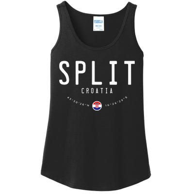 Split Croatia Flag Ladies Essential Tank