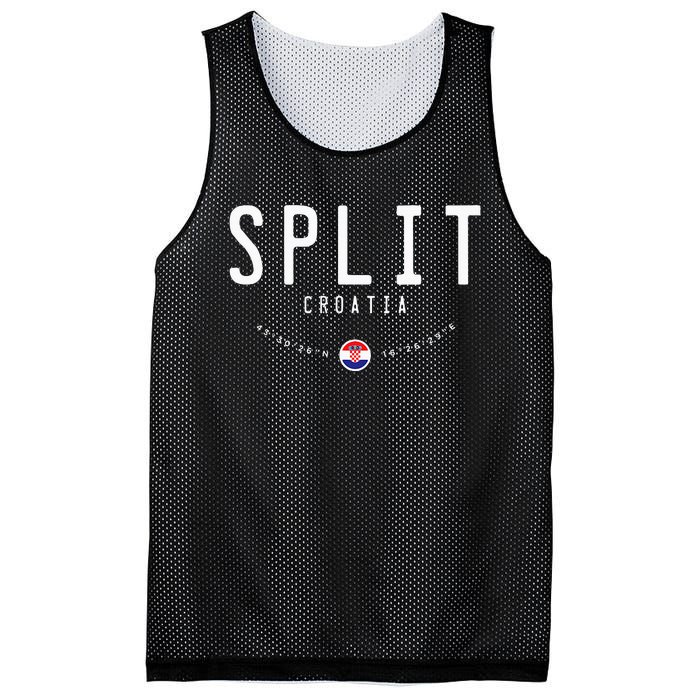 Split Croatia Flag Mesh Reversible Basketball Jersey Tank