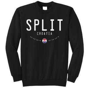 Split Croatia Flag Tall Sweatshirt