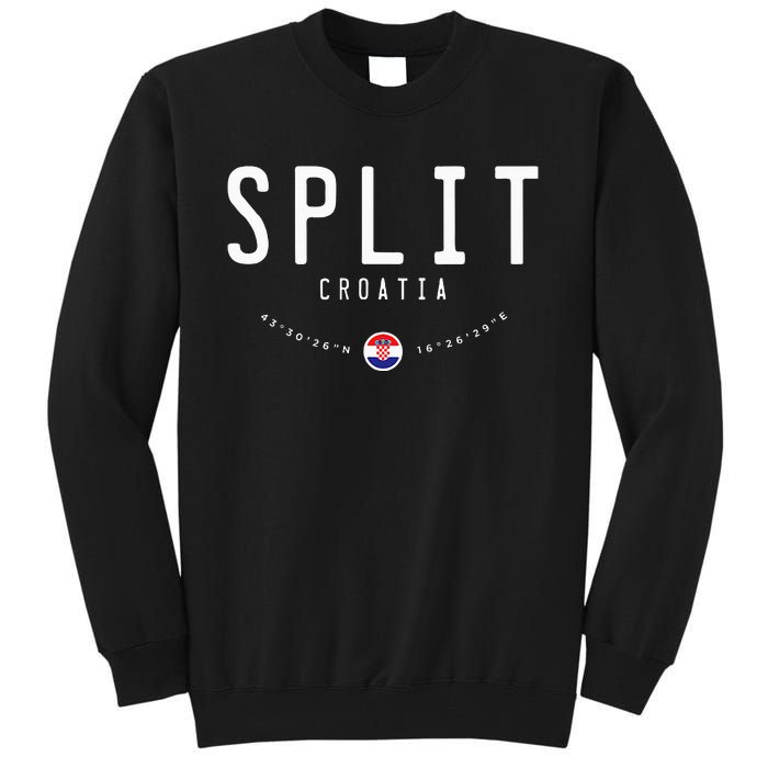 Split Croatia Flag Tall Sweatshirt