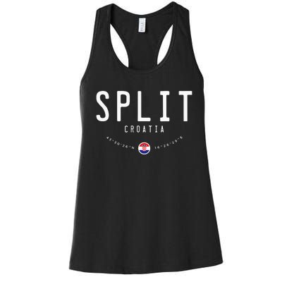 Split Croatia Flag Women's Racerback Tank