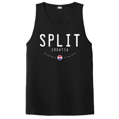 Split Croatia Flag PosiCharge Competitor Tank