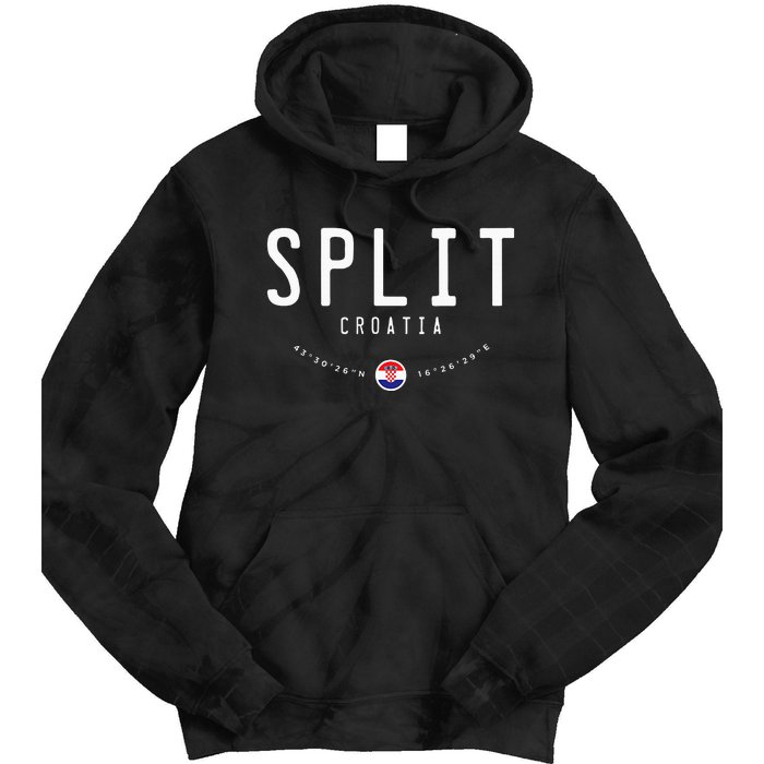 Split Croatia Flag Tie Dye Hoodie