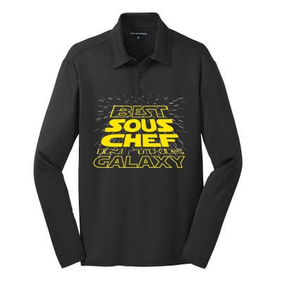 Sous Chef Funny Cool Galaxy Job Gift Silk Touch Performance Long Sleeve Polo