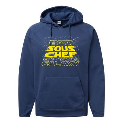 Sous Chef Funny Cool Galaxy Job Gift Performance Fleece Hoodie