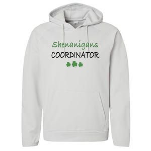 Shenanigans Coordinator Funny St Patricks Day Gift Performance Fleece Hoodie