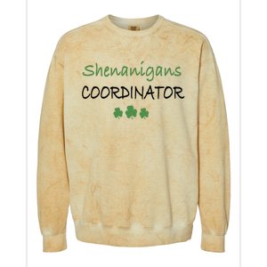 Shenanigans Coordinator Funny St Patricks Day Gift Colorblast Crewneck Sweatshirt