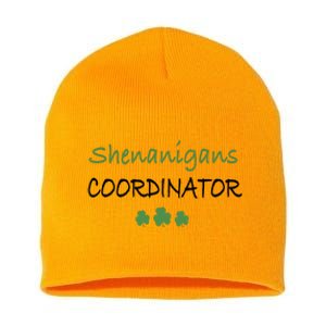 Shenanigans Coordinator Funny St Patricks Day Gift Short Acrylic Beanie