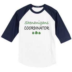 Shenanigans Coordinator Funny St Patricks Day Gift Baseball Sleeve Shirt