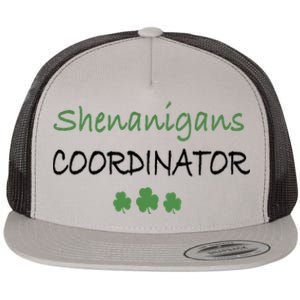 Shenanigans Coordinator Funny St Patricks Day Gift Flat Bill Trucker Hat