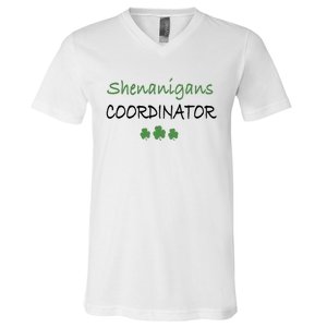 Shenanigans Coordinator Funny St Patricks Day Gift V-Neck T-Shirt