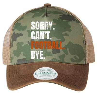 Sorry CanT Football Bye Retro Football Lovers Fan Football Legacy Tie Dye Trucker Hat