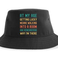 Senior Citizens Funny Saying At My Age Getting Lucky Jokes  Sustainable Bucket Hat