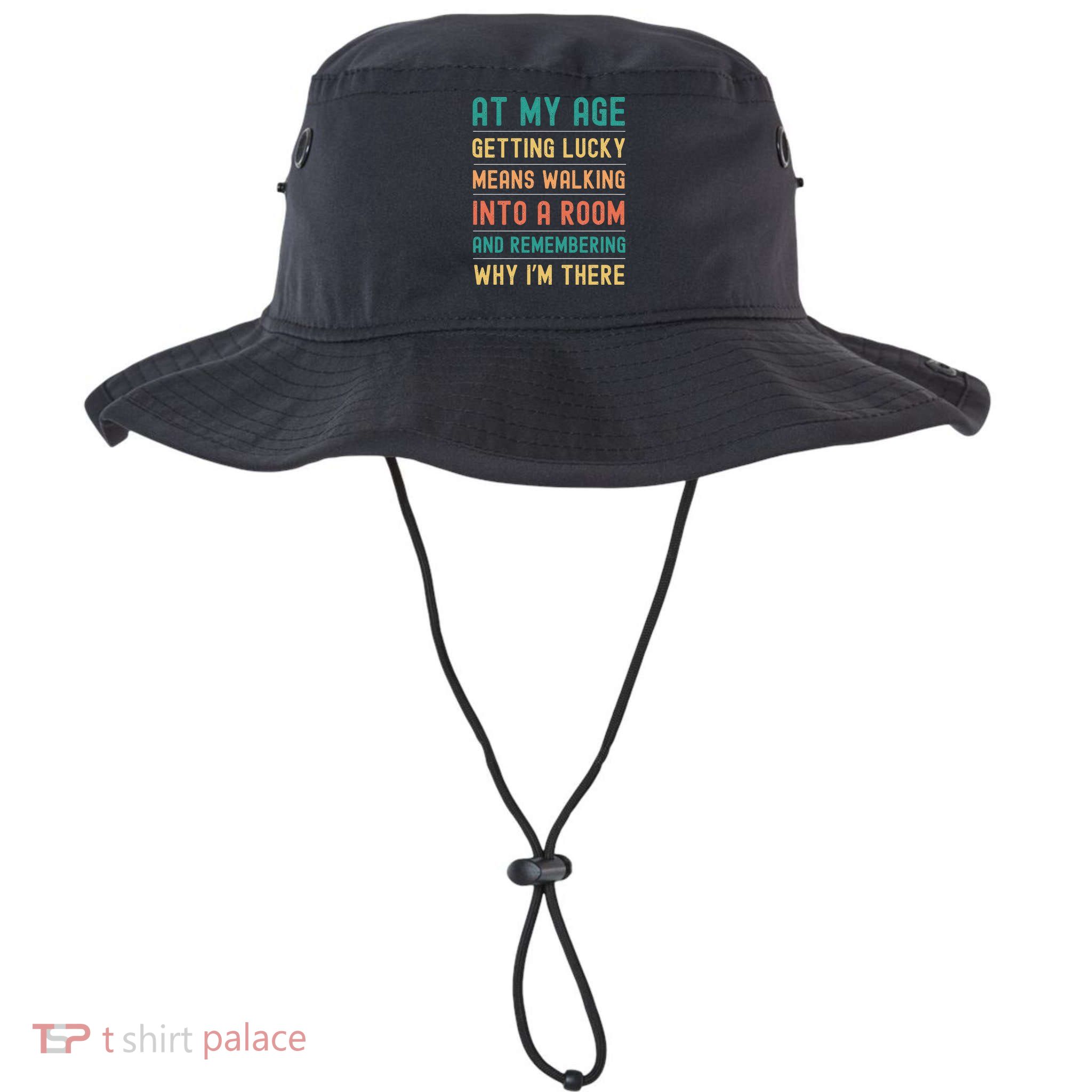 Senior Citizens Funny Saying At My Age Getting Lucky Jokes  Bucket Hat