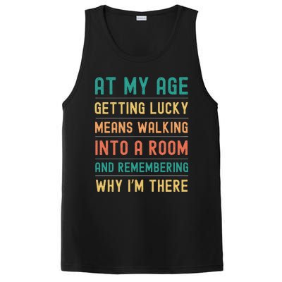 Senior Citizens Funny Saying At My Age Getting Lucky Jokes  PosiCharge Competitor Tank